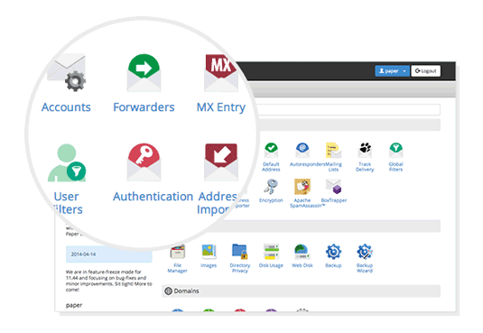 Panel de control cPanel, el mejor del mercado.